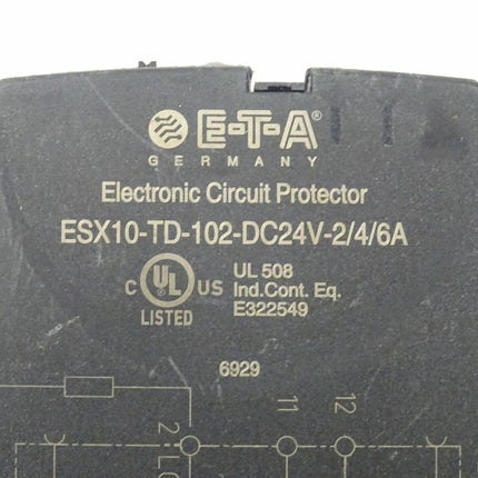 E-T-A Germany ETA ESX10-TD-102-DC24V-2/4/6A  Electronic Circuit Protector - Maranos.de