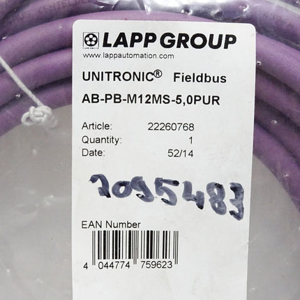 Lapp Kabel AB-PB-M12MS-5,0PUR UNITRONIC® Fieldbus 22260768 / Neu OVP - Maranos.de