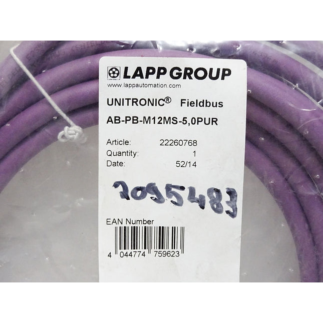 Lapp Kabel AB-PB-M12MS-5,0PUR UNITRONIC® Fieldbus 22260768 / Neu OVP - Maranos.de
