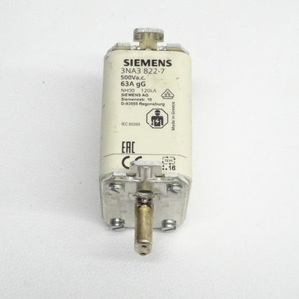 Siemens 3NA3822-7 NH-Sicherungseinsatz 3NA3 822-7 - Maranos.de