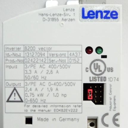Lenze 8200 vector 13127094 E82EV751_4C 0.75kW - Maranos.de