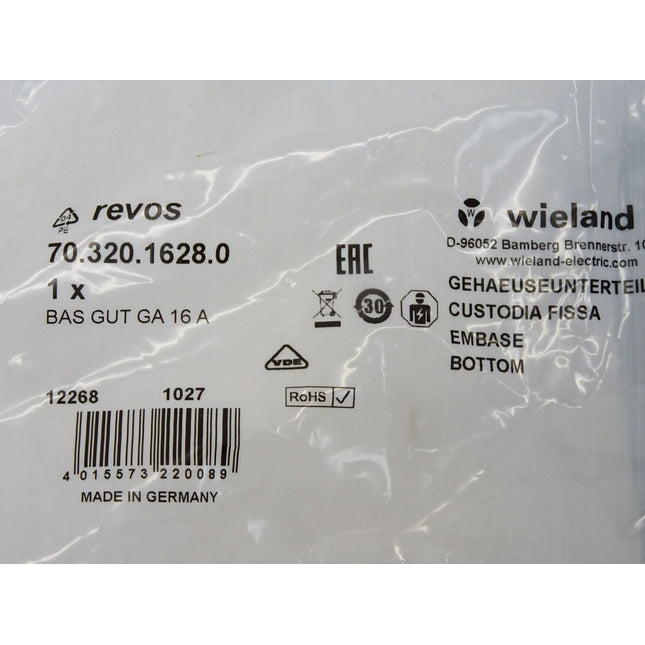 Wieland 70.320.1628.0 Gehäuseunterteil revos BAS GUT GA 16 A / Neu OVP - Maranos.de