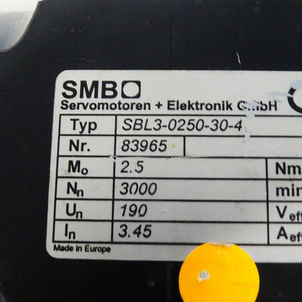 SMB Servomotor SBL3-0250-30-4 / 3000Nn 190Un 3.45In - Maranos.de