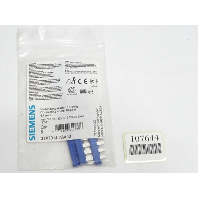 Siemens Verbindungskamm 16-polig 3TX7014-7AA00 / Neu OVP - Maranos.de