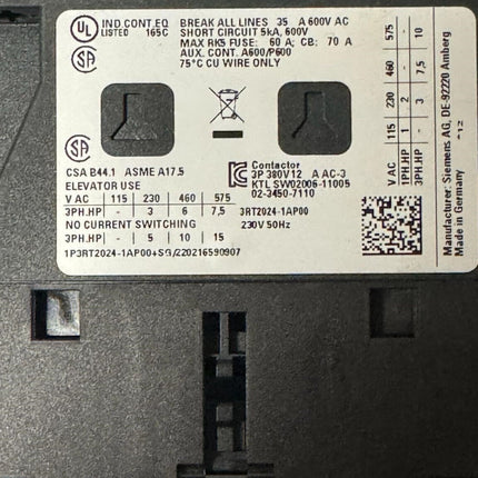 Siemens 3RT2024-1AP00 Leistungsschütz / Neu - Maranos.de