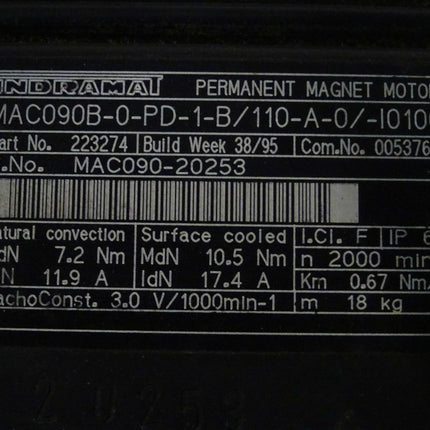 Indramat MAC090B-0PD-1-B/110-A-0/I01000 Servomotor - Maranos.de