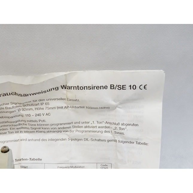Warntonsirene B/SE 10 mit Gehäuse Blitzleuchte Hugentobler 110 230VAC 15Ws - Maranos.de
