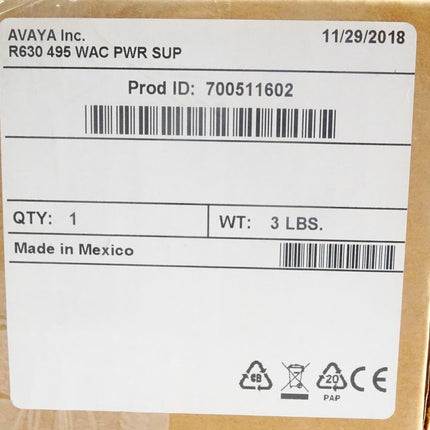 DELL Switching Power Supply / D495E-S1/ DPS-495BB / Avaya R630495 WAC PWR SUP / 700511602 / Neu OVP versiegelt - Maranos.de