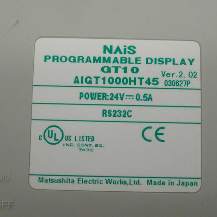 Nais GT10 Programmable Display AIGT1000HT45 - Maranos.de