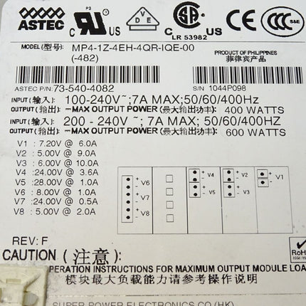Astec MP4-1Z-4EH-4QR-IQE-00 73-540-4082 Power Supply 400W/600W - Maranos.de