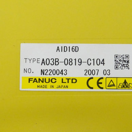 Fanuc A03B-0819-C104 Digital Input Module AID16D N220043 2007-03 neu - Maranos.de