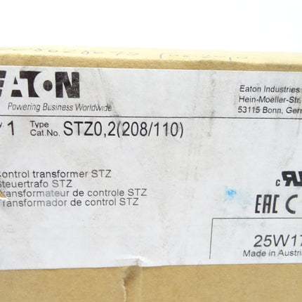 Eaton Control Transformer STZ0,2 (208/110) /  Steuertransformator / Neu OVP - Maranos.de