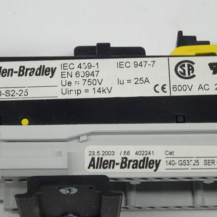 Allen Bradley 140-S2-25 Hilfsschütz Schalter 140S225 + 140-GS3225 - Maranos.de