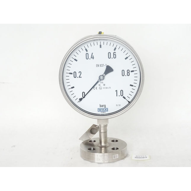 Wika Manometer nach EN 837-1 mit angebautem Druckmittler 0...+1 barg / 9226.01 990.26 / Neu - Maranos.de