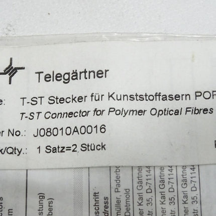 Telegärtner T-ST J08010A0016 Stecker für Kunstoffasern POF / Neu OVP - Maranos.de