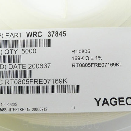 5000x YAGEO WRC 37845 / RT0805 - 169K Ohm Widerstände - Maranos.de