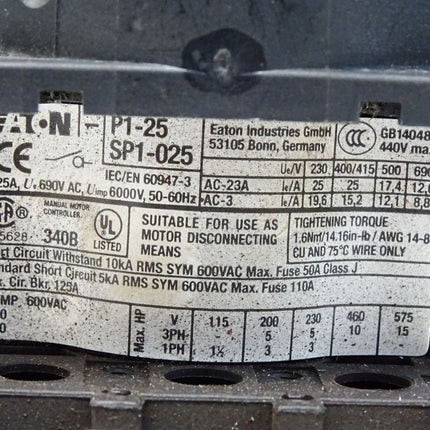 Eaton P1-25 SP1-025 Lasttrennschalter - Maranos.de