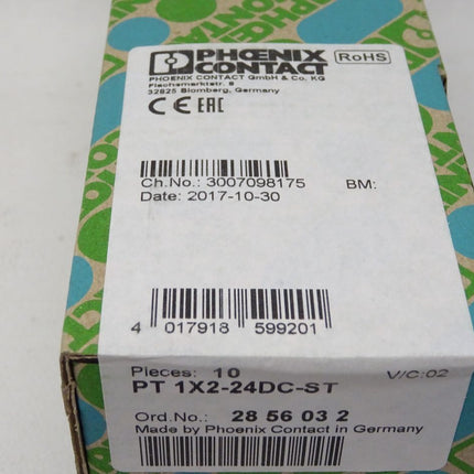 Phoenix Contact PT 1X2-24DC-ST / 2856032 / Inhalt:10Stück / Neu OVP versiegelt - Maranos.de