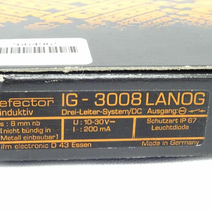 IFM efector IG-3008-LANOG induktiver Sensor IG3008LANOG 10-30V / 200mA NEU-OVP - Maranos.de