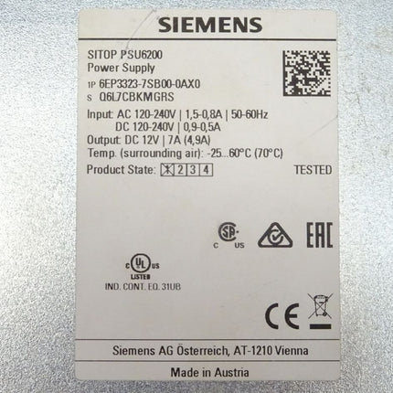 Siemens SITOP PSU6200 1PH DC 12V/7A 6EP3323-7SB00-0AX0 / 6EP3323-7SB00-0AX0 NEU-OVP - Maranos.de