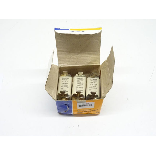 Siemens 3x 3NA1011 Sicherung 500V 6A 3NA1 011 neu-OVP - Maranos.de