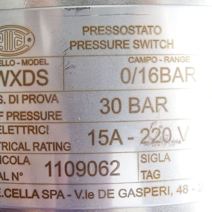 Wika Ettore Cella BWXDS Druckschalter 0/16bar / Neu - Maranos.de