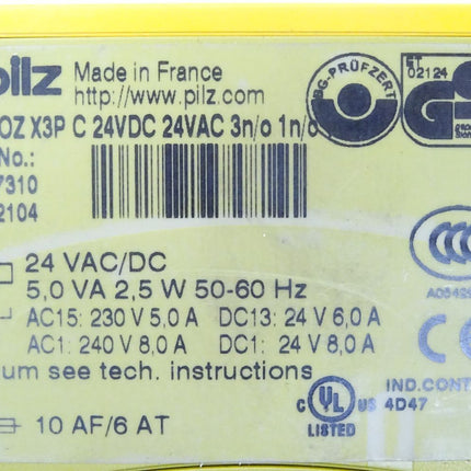 Pilz PNOZ X3P C 24VDC 24VAC 3n/o 1n7o / 787310 - Maranos.de