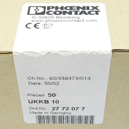 Phoenix Contact Doppelstockklemme UKKB10 / 2772077 / Inhalt : 50 Stück / Neu OVP versiegelt - Maranos.de