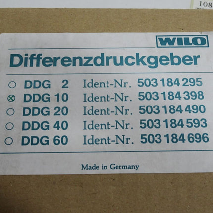 Wilo Differenzdruckgeber DDG10 503184398 / Neu OVP - Maranos.de