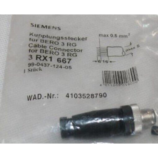 Siemens 3RX1667 Kupplungsstecker für BERO 3 RG/ Connector 3 RG / 3 RX1 667 - Maranos.de
