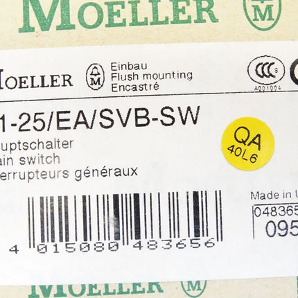 Moeller Hauptschalter P1-25/EA/SVB-SW / Neu OVP - Maranos.de