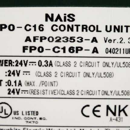 Panasonic NAiS FP0-C16 Control Unit AFP02353-A FP0-C16P-A - Maranos.de