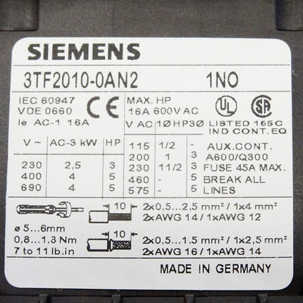 Siemens Schütz 3TF2010-0AN2 - Maranos.de