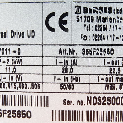 Berges Electronic Universal Drive UD 7011-0 365F25650 - Maranos.de