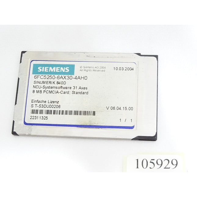 Siemens 8MB PCMCIA-Card 6FC5250-6AX30-4AH0 NCU Systemsoftware - Maranos.de