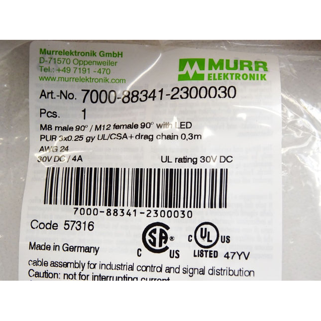 Murr Elektronik Kabel 7000-88341-2300030 / Neu OVP - Maranos.de