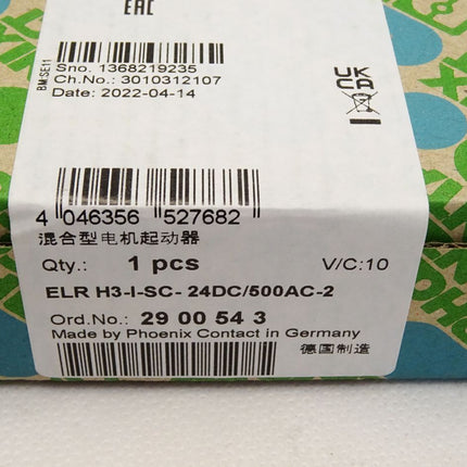 Phoenix Contact 2900543 ELR H3-I-SC- 24DC/500AC-2 Hybridmotorstarter / Neu OVP versiegelt - Maranos.de