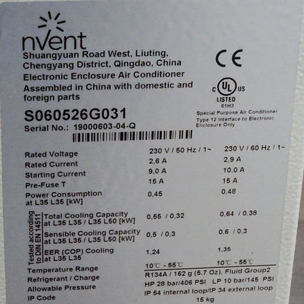 Nvent S060526G031 0.45KW Schaltschrank-Kühlgerät - Maranos.de