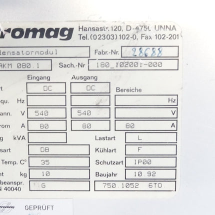 Stromag AKM 080.1 Kondensatormodul / 180_102001-000 - Maranos.de