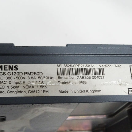 Siemens Sinamics G120D Power Module PM250D 6SL3525-0PE21-5AA1 Rev.A02 - Maranos.de