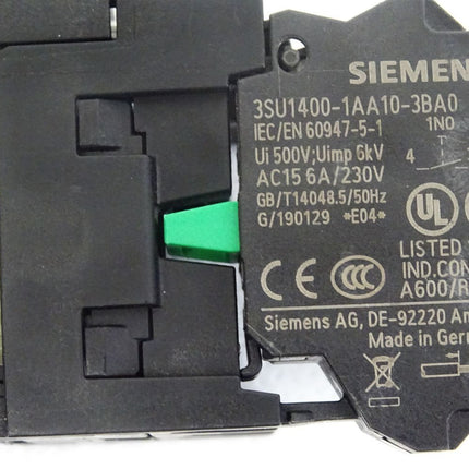 Siemens Drucktaster schwarz + 3SU1400-1AA10-3BA0 / Neuwertig - Maranos.de