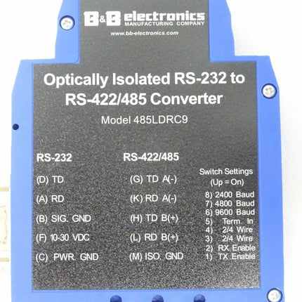 B&B Electronics 485LDRC9 Optically Isolated RS-232 to RS-244/485 neu - Maranos.de
