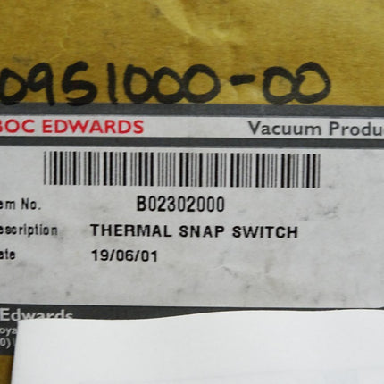 Edwards B02302000 B023-02-000 Cooling-Fail Thermal Snap Switch / Neu - Maranos.de
