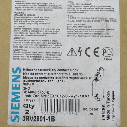 Siemens 3RV2901-1B Hilfsschalter 3RV2 901-1B neu-OVP - Maranos.de