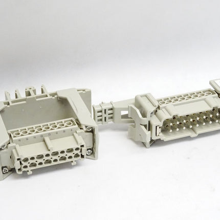 Harting Stecker Stift 09330162601 Han16E-M-s + Buchse 09330162701 Han16E-F-s Kontakteinsatz-Halterung - Maranos.de