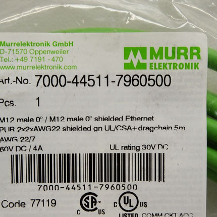 Murr Elektronik Kabel 7000-44511-7960500 / Neu OVP - Maranos.de