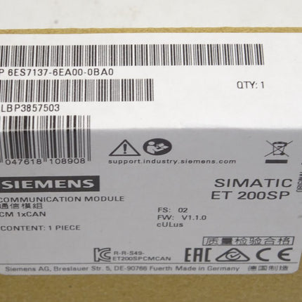 Siemens ET200SP 6ES7137-6EA00-0BA0 / 6ES7 137-6EA00-0BA0 Simatic S7 Neu-OVP versiegelt - Maranos.de