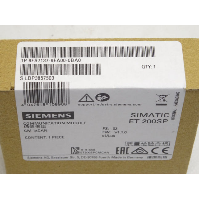 Siemens ET200SP 6ES7137-6EA00-0BA0 / 6ES7 137-6EA00-0BA0 Simatic S7 Neu-OVP versiegelt - Maranos.de