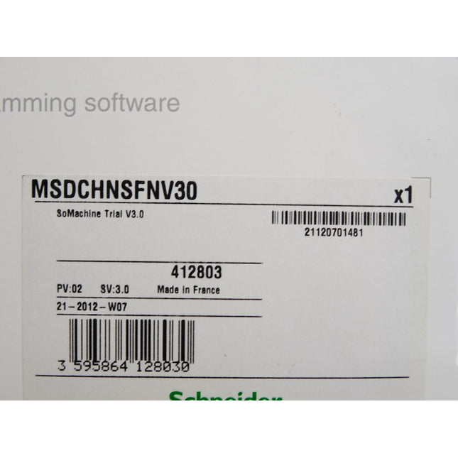Schneider Electric MSDCHNSFNV30 412803 SoMachine Trial V3.0 / Neu OVP - Maranos.de