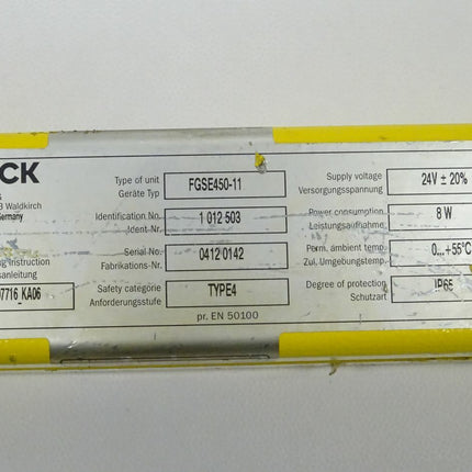 SICK AG FGSE45011 / FGSE450-11 / Empfänger Lichtvorhang 1012503 Type4 - Maranos.de